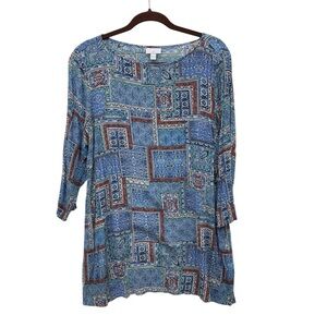 J. Jill Print 3/4 Sleeve Blouse